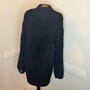 Just Better for You Black Textured Top